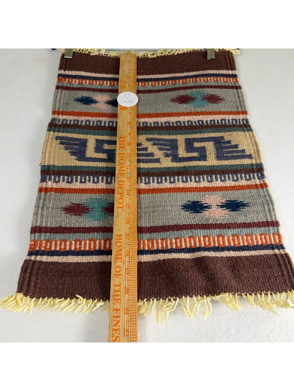 Southwestern Style Woven Wall Hanging Rug Tapestry Geometric Earth Tones Fringed